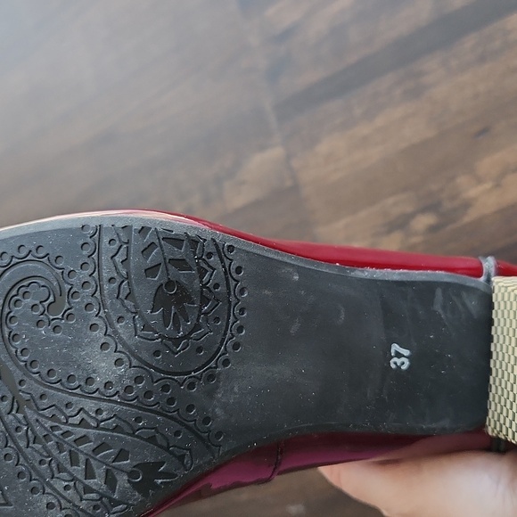 NWOB Mod Shoe The Dusty In Red Wine/Burgundy Patent Leather –Retro T-Bar 6.5 - Picture 9 of 11